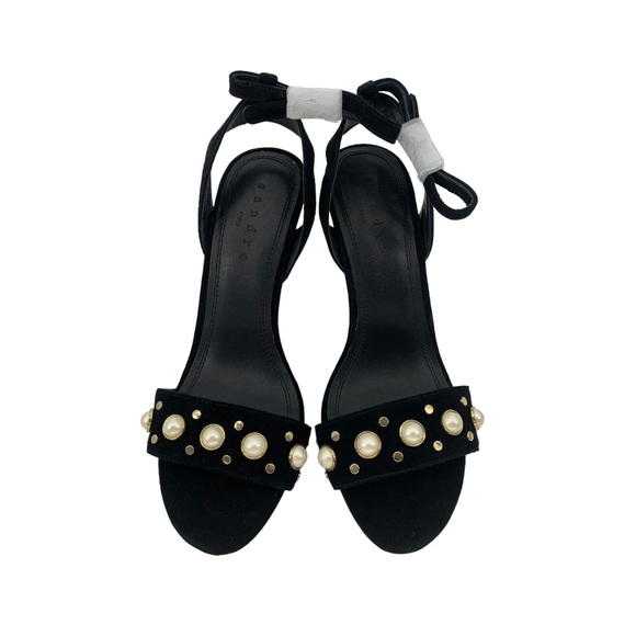 NIB SANDRO NINA PEARLS HEELS (BLACK) SIZE 36 (US 5 - 5 1/2) - Picture 2 of 13